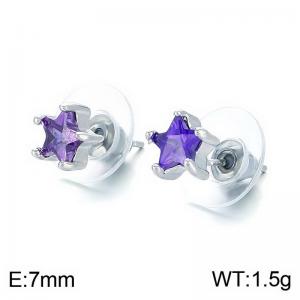 Stainless Steel Stone&Crystal Earring - KE113716-TLS