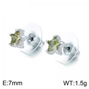 Stainless Steel Stone&Crystal Earring - KE113721-TLS