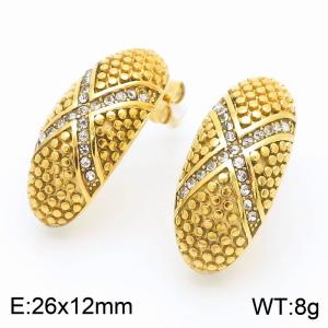 Stainless Steel Stone&Crystal Earring - KE113728-KFC