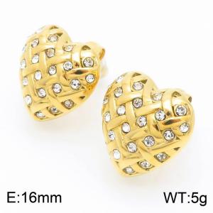 Stainless Steel Stone&Crystal Earring - KE113738-KFC