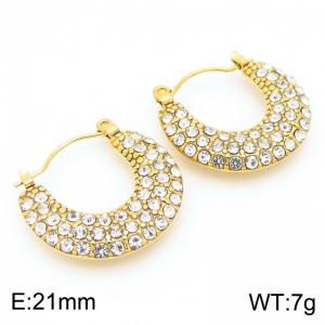 Stainless Steel Stone&Crystal Earring - KE113759-KFC