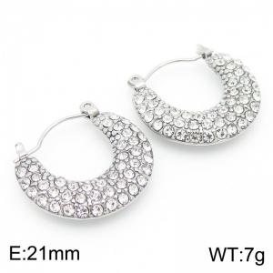 Stainless Steel Stone&Crystal Earring - KE113760-KFC