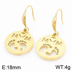 MOM English Letter Mother's Day Earrings - KE113772-KLX