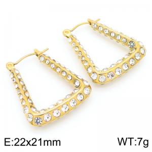 Stainless Steel Stone&Crystal Earring - KE113775-KFC