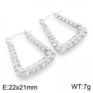 Stainless Steel Stone&Crystal Earring - KE113776-KFC