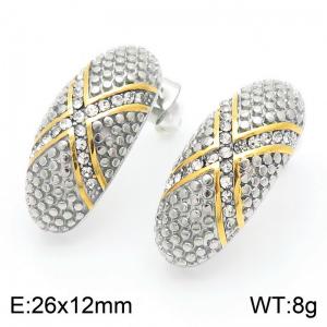 Stainless Steel Stone&Crystal Earring - KE113790-KFC