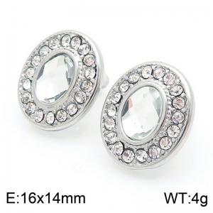 Stainless Steel Stone&Crystal Earring - KE113792-KFC