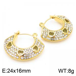 Stainless Steel Stone&Crystal Earring - KE113807-KFC