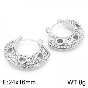 Stainless Steel Stone&Crystal Earring - KE113808-KFC