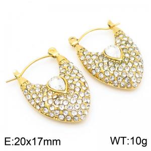 Stainless Steel Stone&Crystal Earring - KE113809-KFC