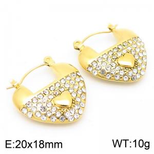 Stainless Steel Stone&Crystal Earring - KE113811-KFC