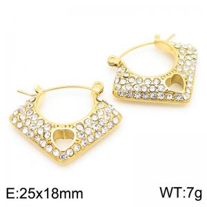 Stainless Steel Stone&Crystal Earring - KE113813-KFC