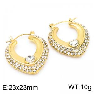 Stainless Steel Stone&Crystal Earring - KE113815-KFC