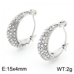 Stainless Steel Stone&Crystal Earring - KE113902-KFC