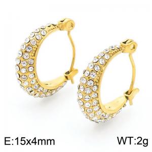 Stainless Steel Stone&Crystal Earring - KE113903-KFC