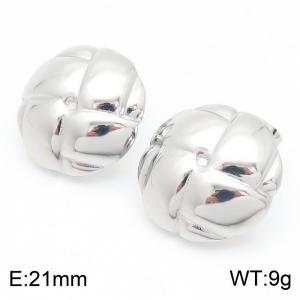 Stainless Steel Irregular Plane Stud Earrings Silver Color - KE113971-KFC