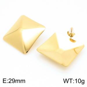 Stainless Steel Irregular Stud Earrings Gold Color - KE113981-KFC