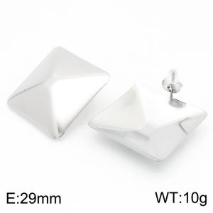 Stainless Steel Irregular Stud Earrings Silver Color - KE113982-KFC