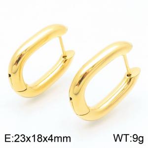 Stainless Steel Geometric Earrings Gold Color - KE113989-KFC