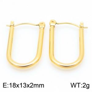 Stainless Steel U-shape Geometric Earrings Gold Color - KE113991-KFC