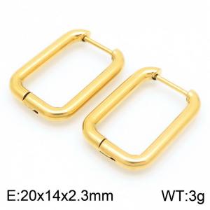 Stainless Steel Rectangle Geometric Earrings Gold Color - KE113994-KFC