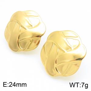 Stainless steel earrings, women's polygonal irregular gold colored earrings, party jewelry - KE114291-KFC