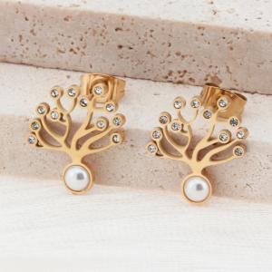 Stainless Steel Stone&Crystal Earring - KE114335-SP