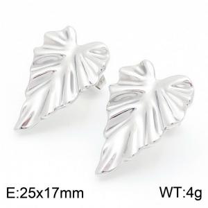 Women Stainless Steel Leaf Earrings - KE114378-KFC