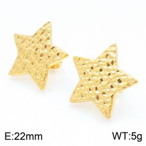 Women Gold-Plated Stainless Steel Cartoon Star Earrings - KE114380-KFC