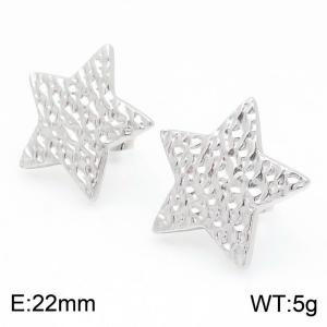 Women Stainless Steel Cartoon Star Earrings - KE114381-KFC