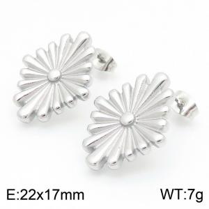 Women Stainless Steel Mum Flower Earrings - KE114383-KFC