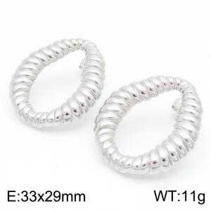 Women Stainless Steel Hoop Earrings - KE114385-KFC