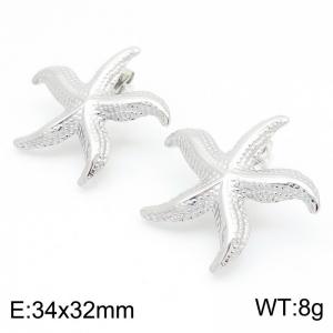 Women Stainless Steel Starfish Earrings - KE114391-KFC