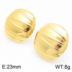 Women Gold-Plated Stainless Steel Global Earrings - KE114396-KFC