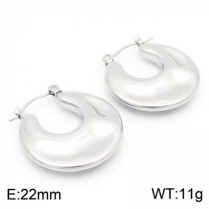 European and American fashion personalized stainless steel concave convex geometric irregular temperament versatile silver earrings - KE114496-KFC