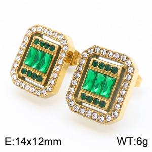 Stainless Steel Stone&Crystal Earring - KE115699-SP