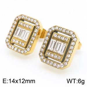 Stainless Steel Stone&Crystal Earring - KE115700-SP