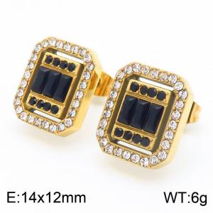 Stainless Steel Stone&Crystal Earring - KE115701-SP