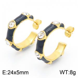 Stainless Steel Stone&Crystal Earring - KE115729-SP