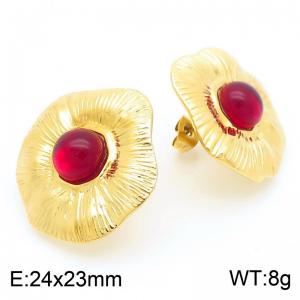 Stainless Steel Stone&Crystal Earring - KE115748-SP