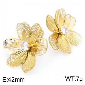 Stainless Steel Stone&Crystal Earring - KE115780-SP
