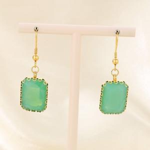 Crystal glass edging creative ear hook earrings - KE116070-FA