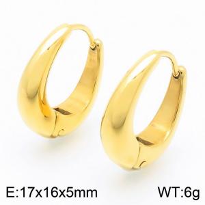European and American fashion personality stainless steel creative 5mm U-shaped temperament gold earrings - KE116697-GC