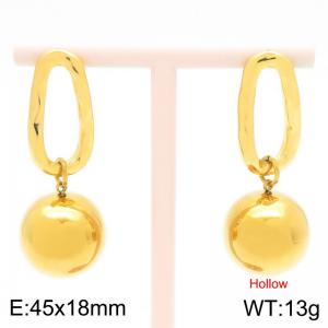 Personalized stainless steel shaped geometric earrings paired with round bead pendant - KE117013-Z