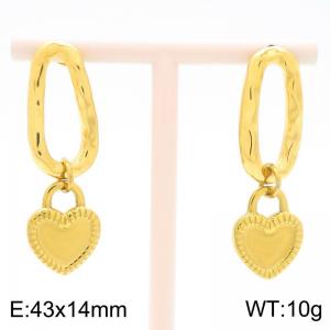 Personalized stainless steel shaped geometric earrings paired with a heart-shaped pendant - KE117017-Z