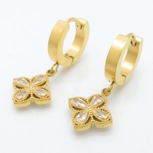Stainless Steel Stone&Crystal Earring - KE117042-HM