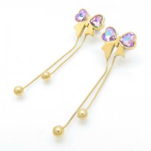Stainless Steel Stone&Crystal Earring - KE117045-HM