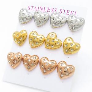 Stainless Steel Stone&Crystal Earring - KE117196-HR