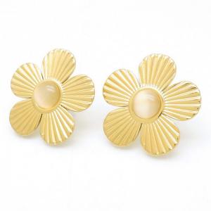 Stainless Steel Stone&Crystal Earring - KE117310-SP
