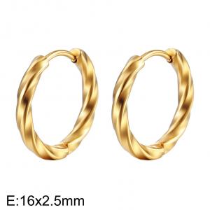 Stainless steel circular twisted wire earrings - KE117360-WGMW